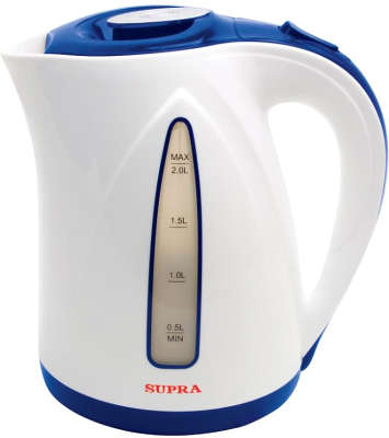 Чайник Supra KES-2004 2л. синий/белый (корпус: пластик)