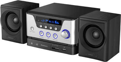Микросистема Rolsen RMD-100 черный/серебристый 12Вт/CD/DVD/FM/USB/SD/MMC/MS