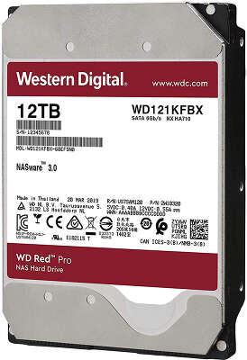 Жесткий диск SATA3 12Tb [WD121KFBX] Western Digital Red Pro, 7200rpm, 256Mb