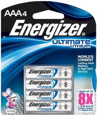 Комплект элементов питания AAA Energizer Ultimate Lithium (4 шт в блистере)
