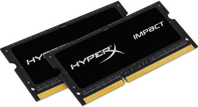 Набор памяти SO-DIMM DDR-III 2*8192 Mb DDR1600 Kingston HyperX Impact Black CL9 HX316LS9IBK2/16