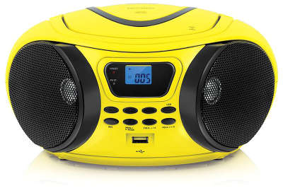 Аудиомагнитола BBK BX107U желтый/черный 4Вт/CD/MP3/FM(an)/USB