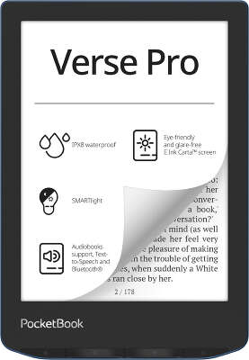 Электронная книга 6" PocketBook 634 Verse Pro Azure, WiFi [PB634-A-WW]