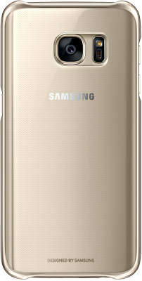 Чехол-накладка Samsung для Samsung Galaxy S7 Clear Cover золотистый/прозрачный (EF-QG930CFEGRU)