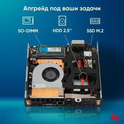 Компьютер Неттоп IRU 310H6ITF i5 12400T 1.8 ГГц/8/256 SSD/WF/BT/без ОС,черный