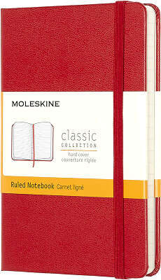 Блокнот Moleskine "Classic" Pocket, в линейку, красный