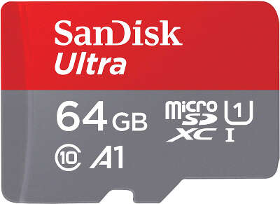 Карта памяти 64 Гб Micro SDXC SanDisk Ultra Class 10 UHS-I U1 A1 [SDSQUAB-064G-GN6MN] без адаптера
