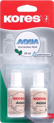 Корректирующая жидкость на водной основе 20мл KORES Aqua-eco 2шт/упк