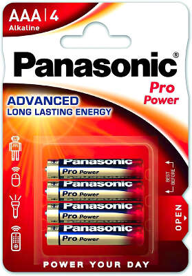 Комплект элементов питания AAA Panasonic Pro Power [LR03XEG/4BP] (4 шт в блистере)
