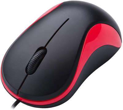 Мышь USB Oklick 115S 800 dpi, чёрная/красная