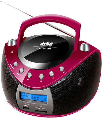Аудиомагнитола Rolsen RBM212MUR красный/черный 4Вт/CD/MP3/FM(an)/USB