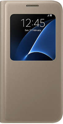 Чехол-книжка Samsung для Samsung Galaxy S7 S View Cover золотистый (EF-CG930PFEGRU)