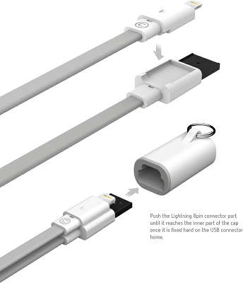 Кабель LAB.C Strap USB to Lightning, 0.3 м, Silver [LABC-502-IS]