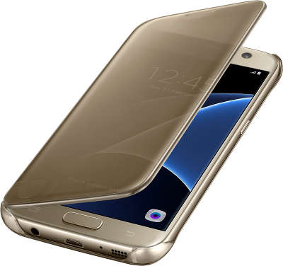 Чехол-книжка Samsung для Samsung Galaxy S7 Clear View Cover, золотистый (EF-ZG930CFEGRU)