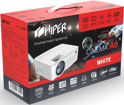 Проектор Hiper Cinema A6, LED LCD, 1920x1080, 2500лм (CINEMA A6 WHITE)
