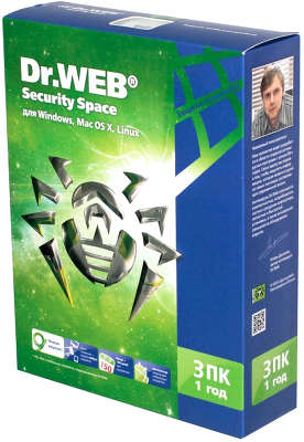 Антивирус Dr.Web Security Space, Box, 1год, 3ПК [BHW-B-12M-3-A3]