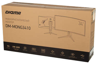 Монитор 34" Digma Gaming DM-MONG3410 VA 3440x1440 HDMI, DP, USB-Hub