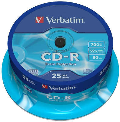 CD-R диск Verbatim 52х 700 Мб Cake Box (25 шт.)