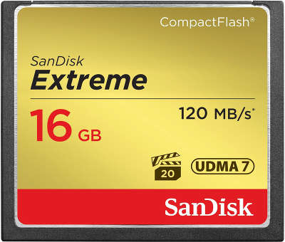 Карта памяти 16 Гб Compact Flash SanDisk Extreme 120MB/s [SDCFXS-016G-X46]