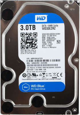 Жёсткий диск SATA-3 3TB [WD30EZRZ ] WD Blue, 64MB Cache