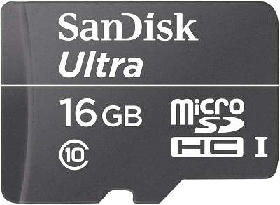 Карта памяти 16 Гб Micro SDHC SanDisk Ultra Class 10, без адаптера [SDSDQL-016G-R35]