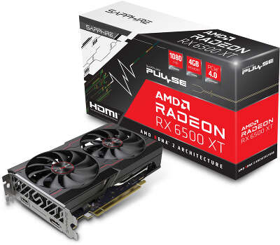 Видеокарта Sapphire AMD Radeon RX 6500 XT Pulse 4Gb DDR6 PCI-E HDMI, DP
