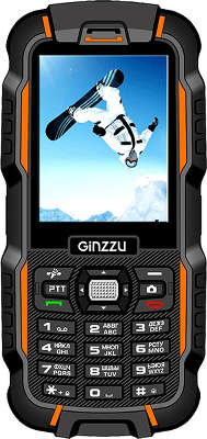 Мобильный телефон-рация Ginzzu R6D защищенный IP67, черно-оранжевый