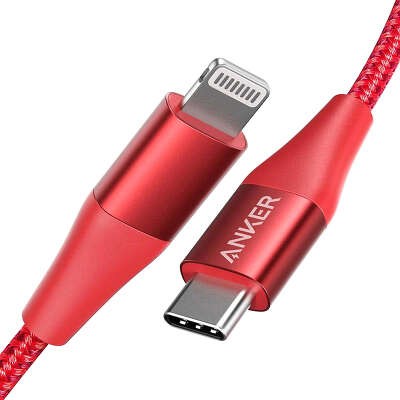 Кабель Anker PowerLine+ II USB-C to Lightning Cable, 0.9 м, кевлар, красный [A8652691/A8652H91]