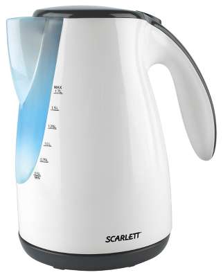 Чайник Scarlett SC-EK18P22 1.7л. белый/коричневый (корпус: пластик)
