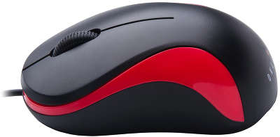 Мышь USB Oklick 115S 800 dpi, чёрная/красная