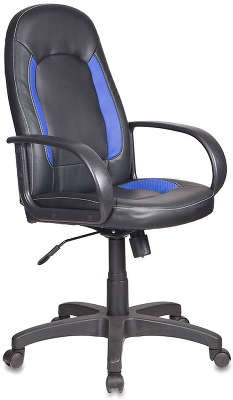 Кресло руководителя Бюрократ CH-826/B+BL вставки синий сиденье черный искусственная кожа