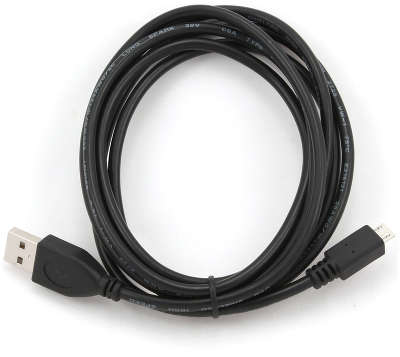 Кабель USB 2.0 соединительный (microUSB) AM,microBM 5 pin (1 м), черный, пакет