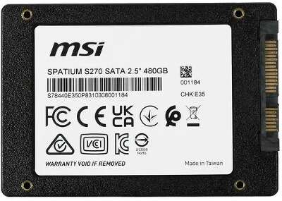 Твердотельный накопитель SATA3 480Gb [S78-440E350-P83] (SSD) MSI SPATIUM S270