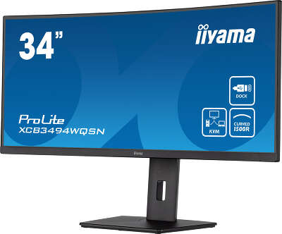 Монитор 34" Iiyama ProLite XCB3494WQSN-B5 IPS 3440x1440 HDMI, DP, USB Type-C USB-Hub