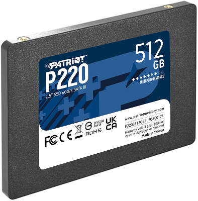 Твердотельный накопитель 2.5" SATA3 512Gb Patriot P220 [P220S512G25] (SSD)