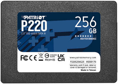 Твердотельный накопитель 2,5" SATA3 256Gb Patriot P220 [P220S256G25] (SSD)