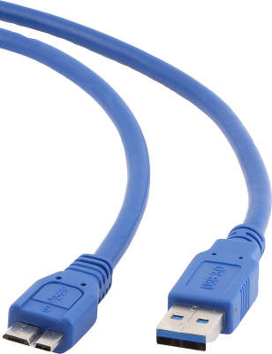 Кабель USB 3.0 соединительный (microUSB) AM,microBM 9P (1.8 м), синий, пакет