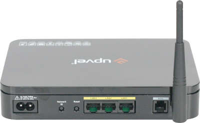 Роутер Upvel UR-203AWP ADSL2+ PowerLine Wi-Fi 802.11g 54 Мбит/с IP-TV, антенна 2 дБи