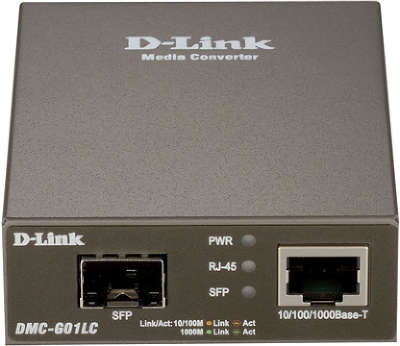 Медиаконвертер D-Link DMC-G01LC/A1A 10/100/1000Base-T Twisted-pair to Gigabit SFP