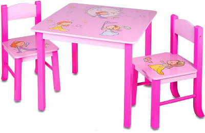 Стол детский +2 стула Бюрократ KIDSET-01/PRINC розовый