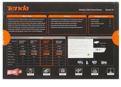 Маршрутизатор Tenda F6, 802.11n, 2.4 ГГц