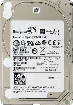 Жёсткий диск SAS 2,5" Seagate 2Tb, ST2000NX0273, Enterprise Capacity 2.5, 7200 rpm, 128Mb buffer