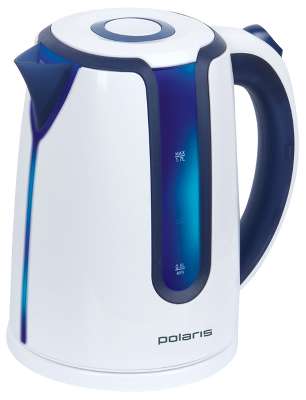 Чайник Polaris PWK 1754 CLWR 1.7л. белый/синий (корпус: пластик)