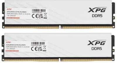 Набор памяти DDR5 DIMM 32Gb DDR6400 ADATA XPG Lancer Blade White (AX5U6400C3216G-DTLABWH)