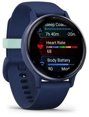 Garmin Vivoactive 5 - Metallic Navy Спортивные часы 010-02862-12 Синие с металлически-синим безелем и силиконовым ремешком
