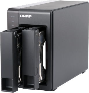 Сетевое хранилище QNAP TS-251+-2G Сетевой RAID-накопитель, 2 отсека для HDD, HDMI-порт. Intel Celeron J1900 2,