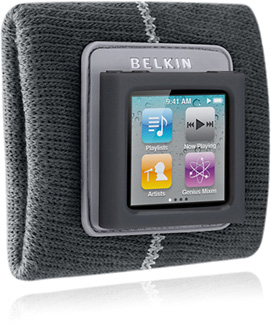 Чехол Belkin Sweatband with TPU Frame для iPod nano 6G, черный [F8Z790cwC00]