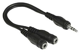 Адаптер аудио Hama H-48925 2xJack 3.5 (f)/Jack 3.5 (m) 0.2м. черный (00048925)