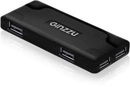 Концентратор USB2.0 Ginzzu GR-415UB, 7 портов, черный