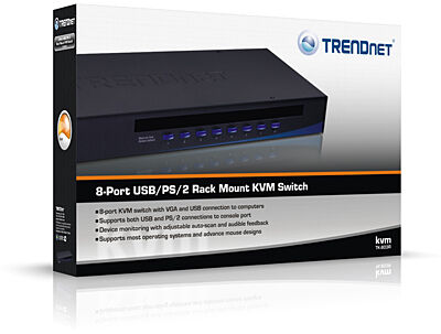 Коммутатор TRENDnet TK-803R 8-Port USB/PS2 KVM Switch